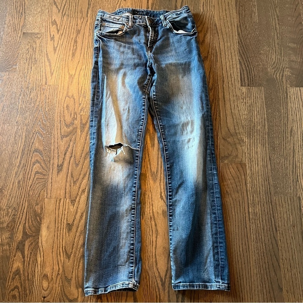 Mens Aeropostale slim straight distressed jeans size 30w x 32L